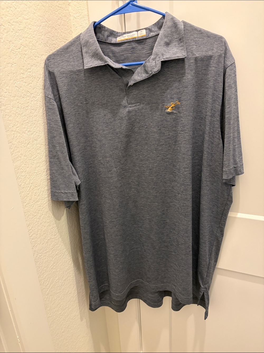 Men's Grayish Golf Polo Shirt XL Peter Milla Logo